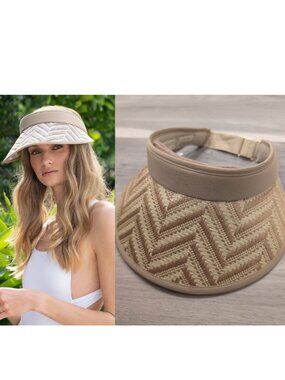 Eric Javits | Palmoway UPF 50+ Woven Visor In Peanut Mix